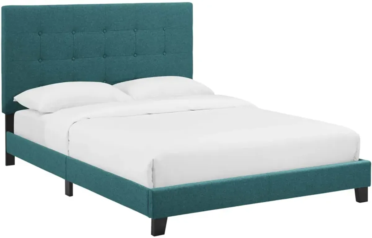Melanie Tufted Button Upholstered Fabric Platform Bed by Modway Gray / Full