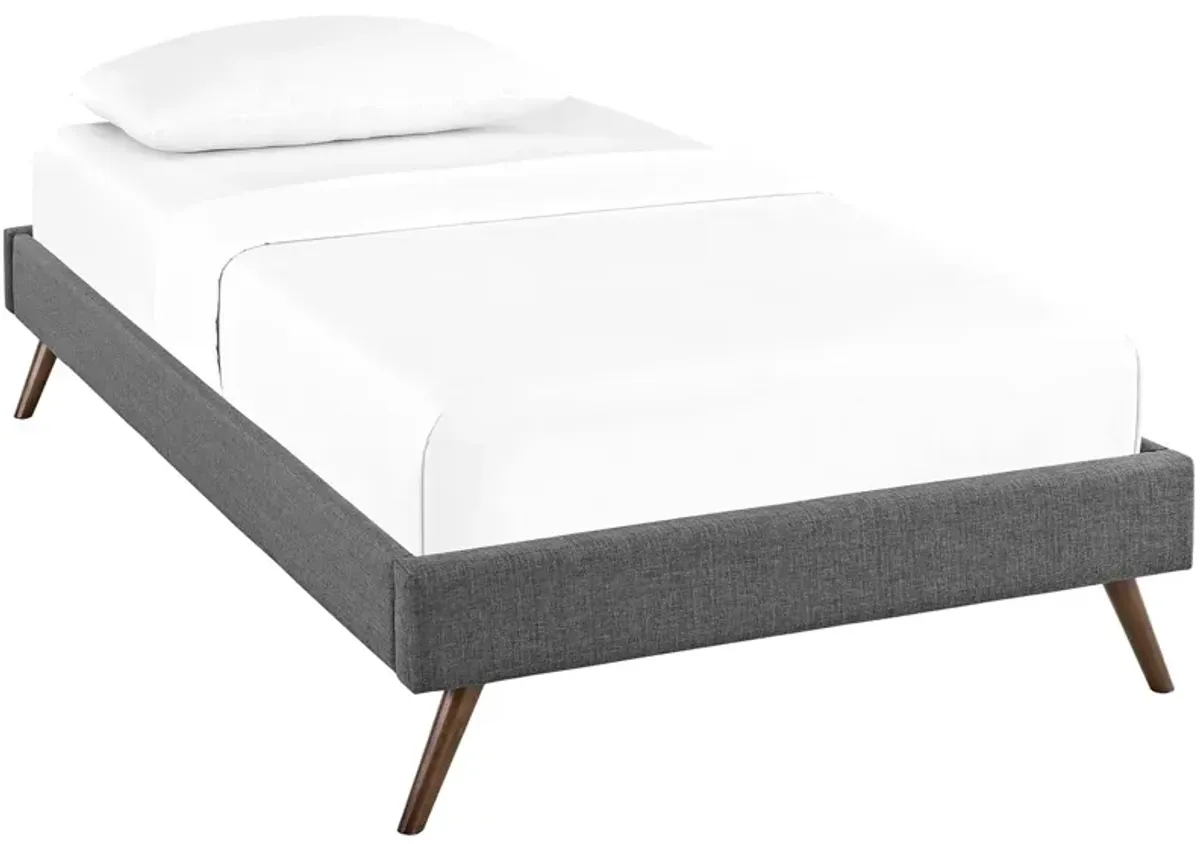 Loryn Fabric Bed Frame with Round Splayed Legs by Modway Gray / Twin
