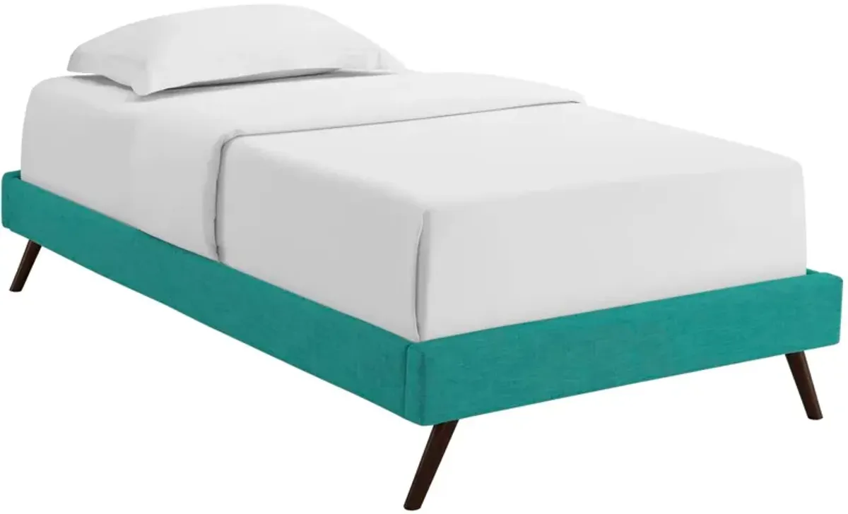 Loryn Fabric Bed Frame with Round Splayed Legs by Modway Teal / Twin