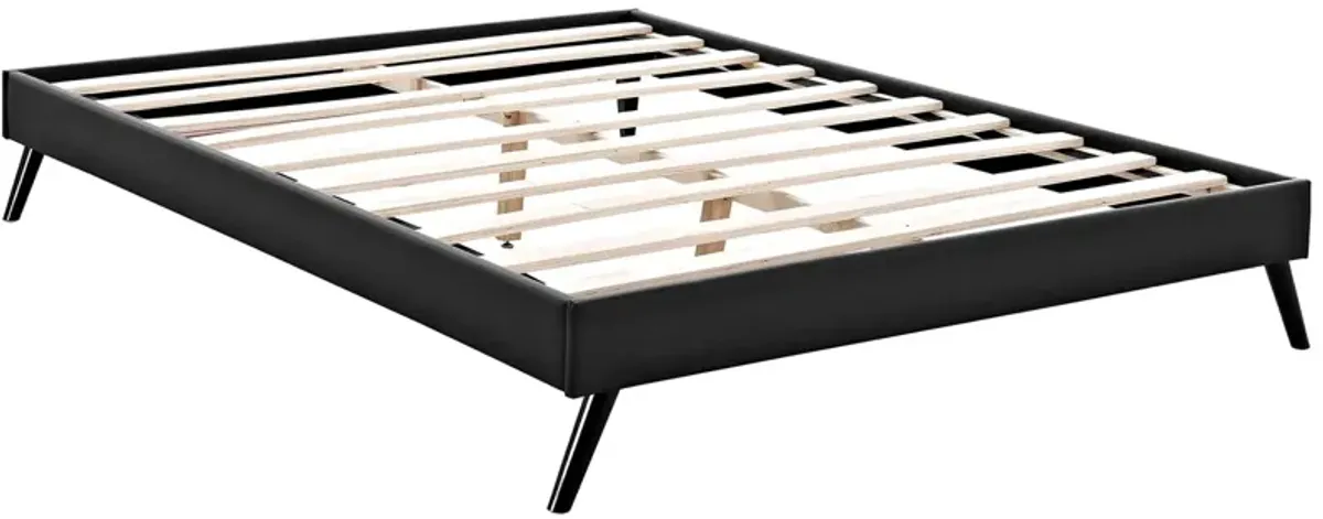 Loryn Vinyl Bed Frame with Round Splayed Legs by Modway Black / Full