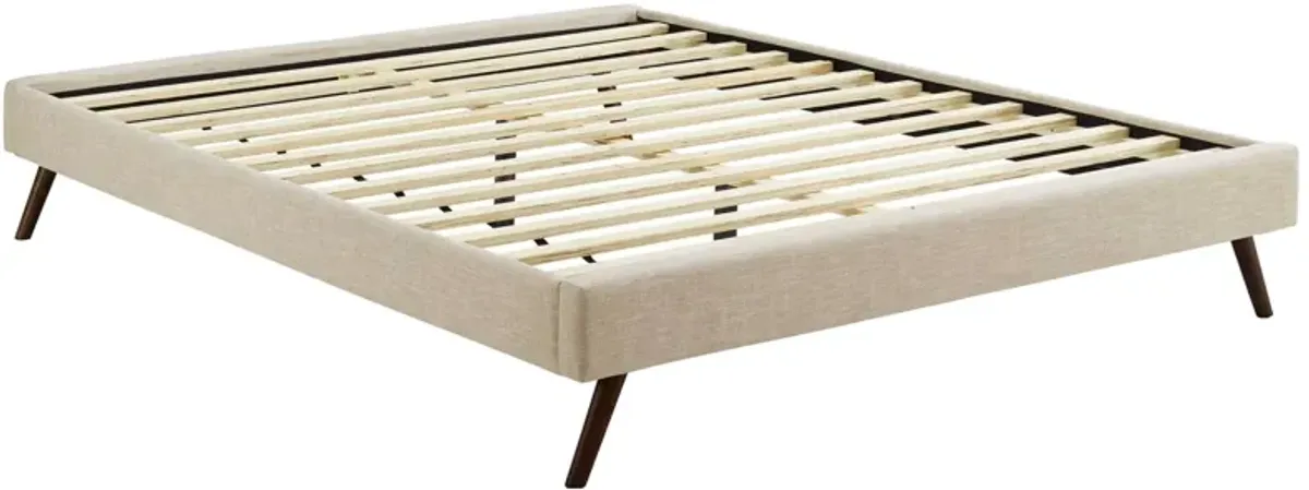 Loryn Fabric Bed Frame with Round Splayed Legs by Modway Beige / Full