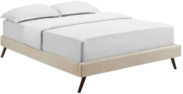 Loryn Fabric Bed Frame with Round Splayed Legs by Modway Beige / Full
