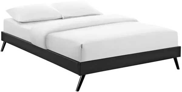 Loryn Vinyl Bed Frame with Round Splayed Legs by Modway Black / Queen