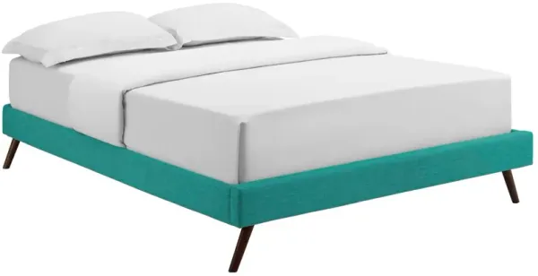 Loryn Fabric Bed Frame with Round Splayed Legs by Modway Teal / King
