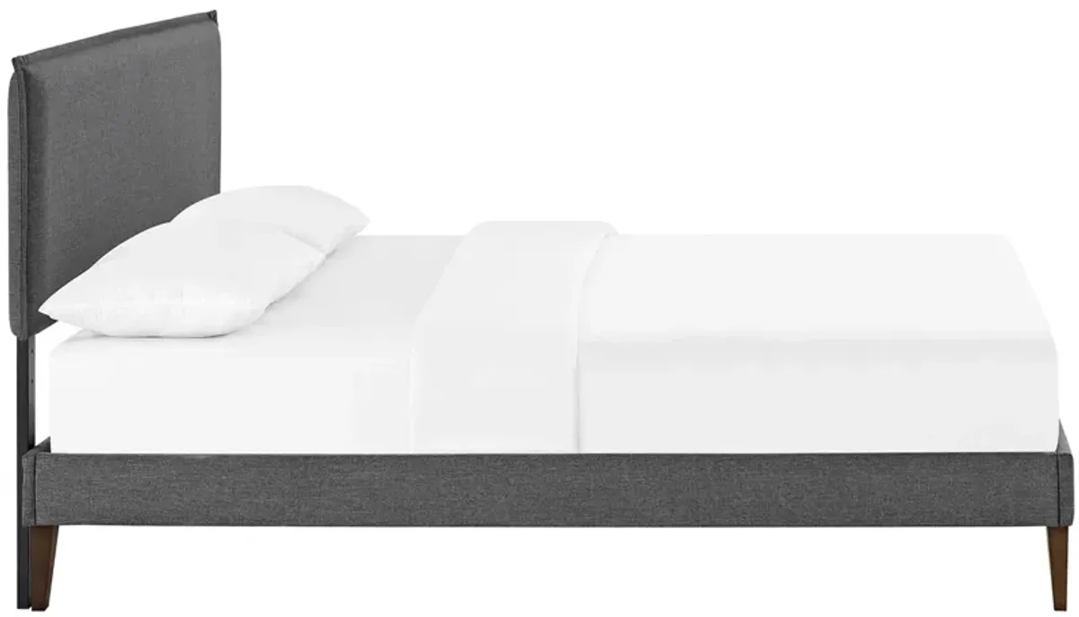 Amaris Fabric Platform Bed with Squared Tapered Legs by Modway