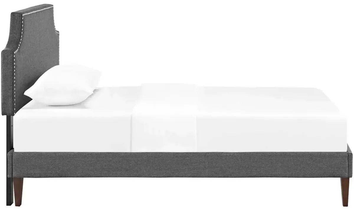 Corene Fabric Platform Bed with Squared Tapered Legs by Modway