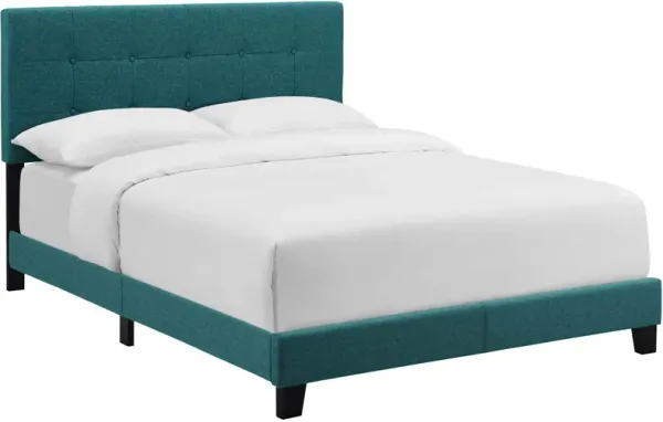 Amira Upholstered Fabric Bed by Modway Full / Teal