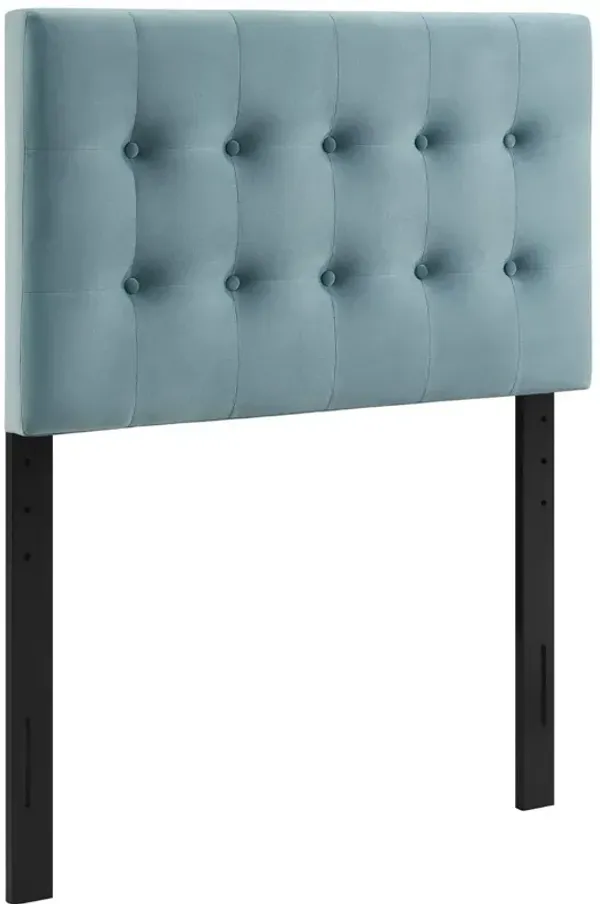Emily Biscuit Tufted Performance Velvet Headboard by Modway Twin / Light Blue