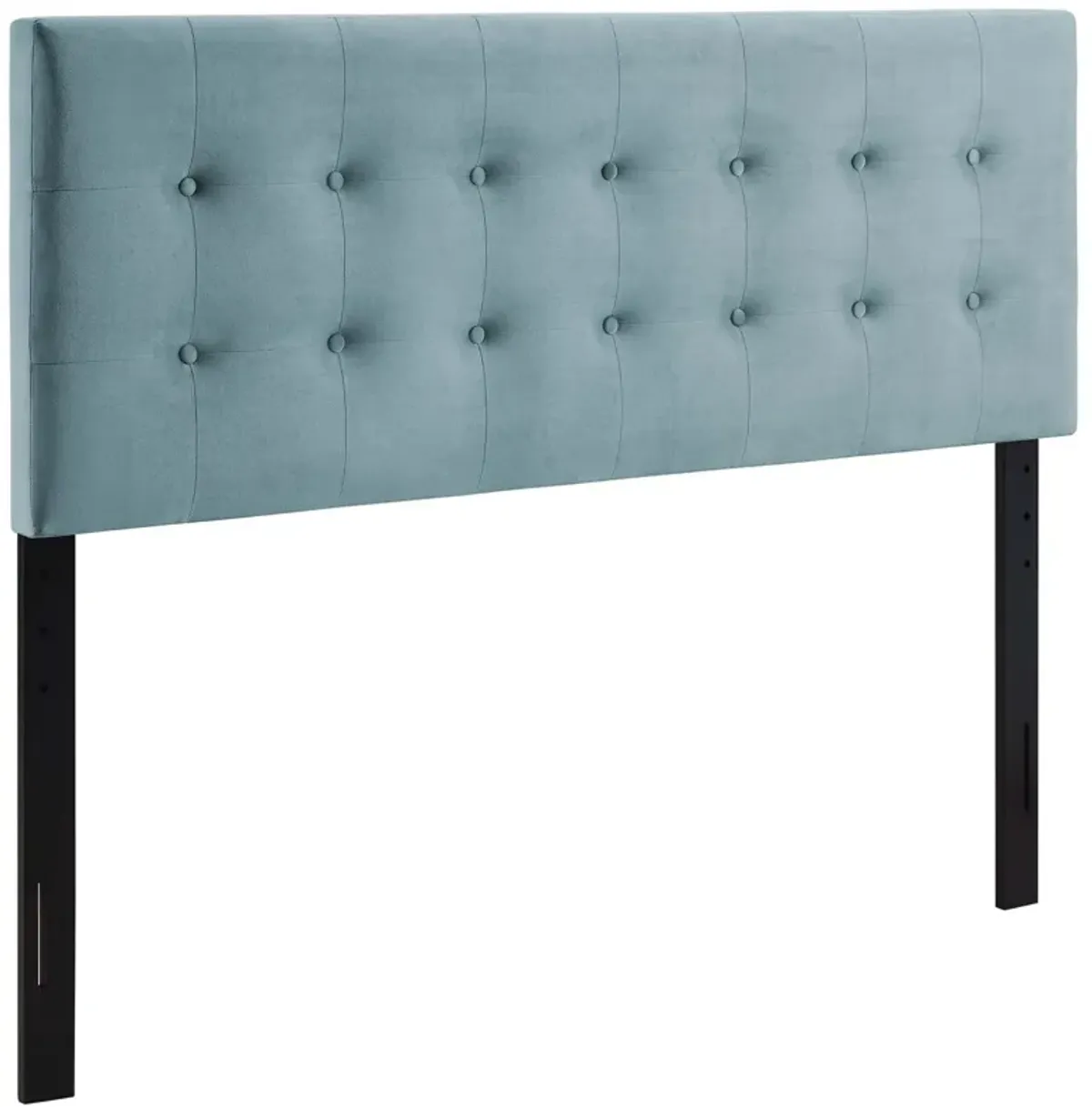 Emily Biscuit Tufted Performance Velvet Headboard by Modway Queen / Light Blue