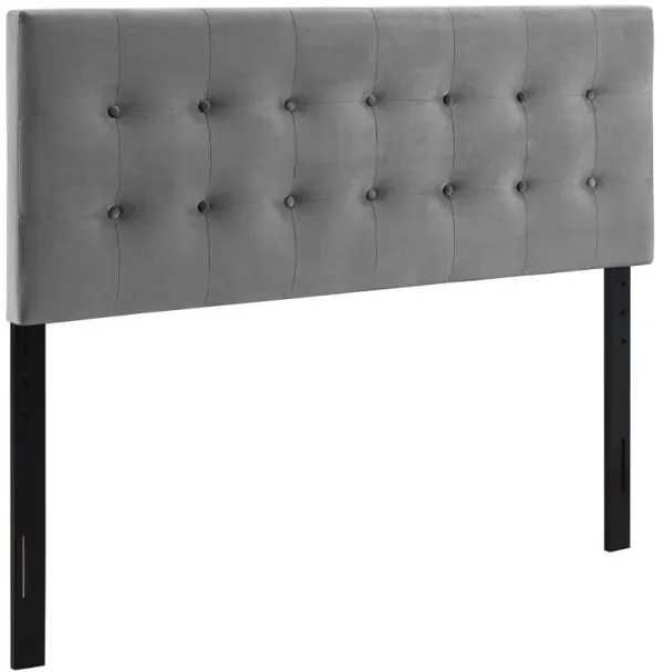 Emily Biscuit Tufted Performance Velvet Headboard by Modway King / Gray