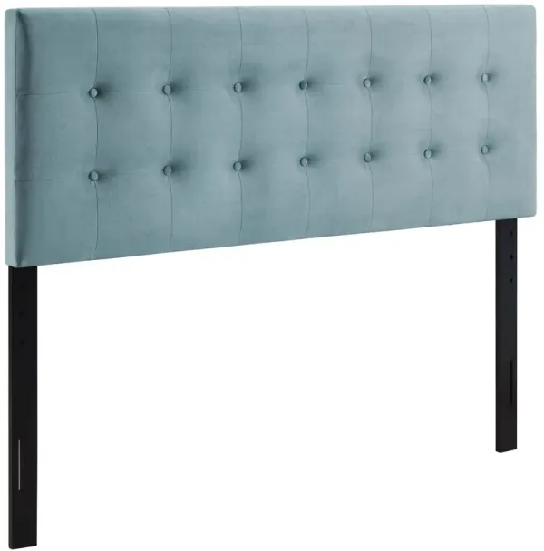 Emily Biscuit Tufted Performance Velvet Headboard by Modway King / Light Blue