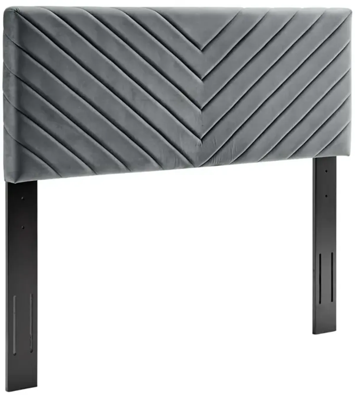 Alyson Angular Channel Tufted Performance Velvet Headboard by Modway Full/Queen / Charcoal