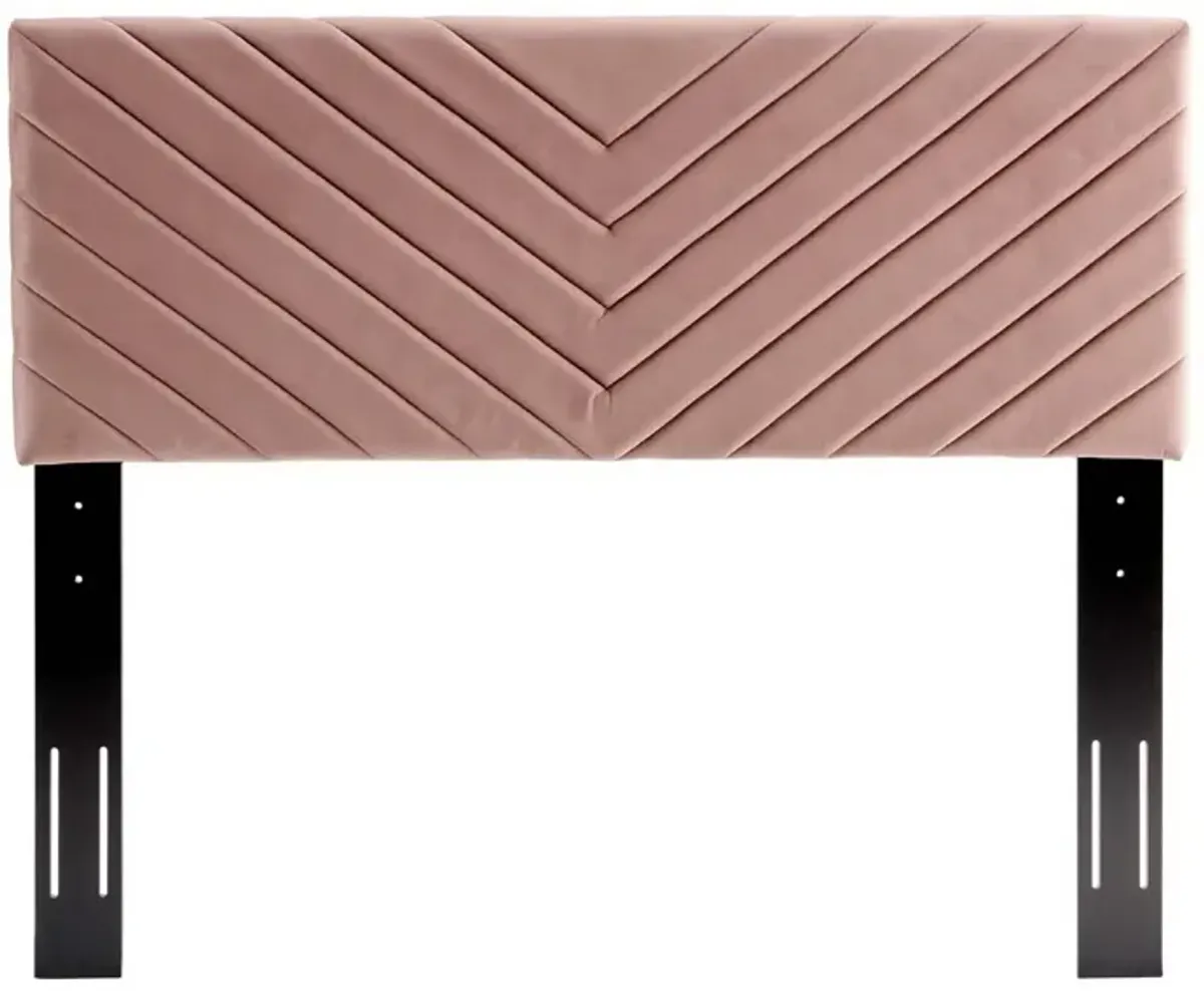 Alyson Angular Channel Tufted Performance Velvet Headboard by Modway Full/Queen / Dusty Rose