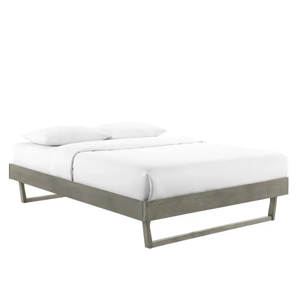 Billie Wood Platform Bed Frame by Modway Twin / Gray