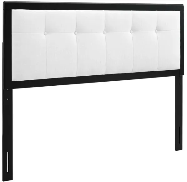 Draper Tufted Fabric and Wood Headboard by Modway Black White / Full