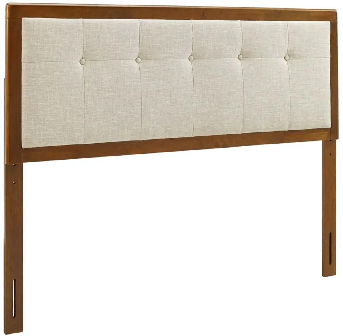 Draper Tufted Fabric and Wood Headboard by Modway Walnut Beige / Full