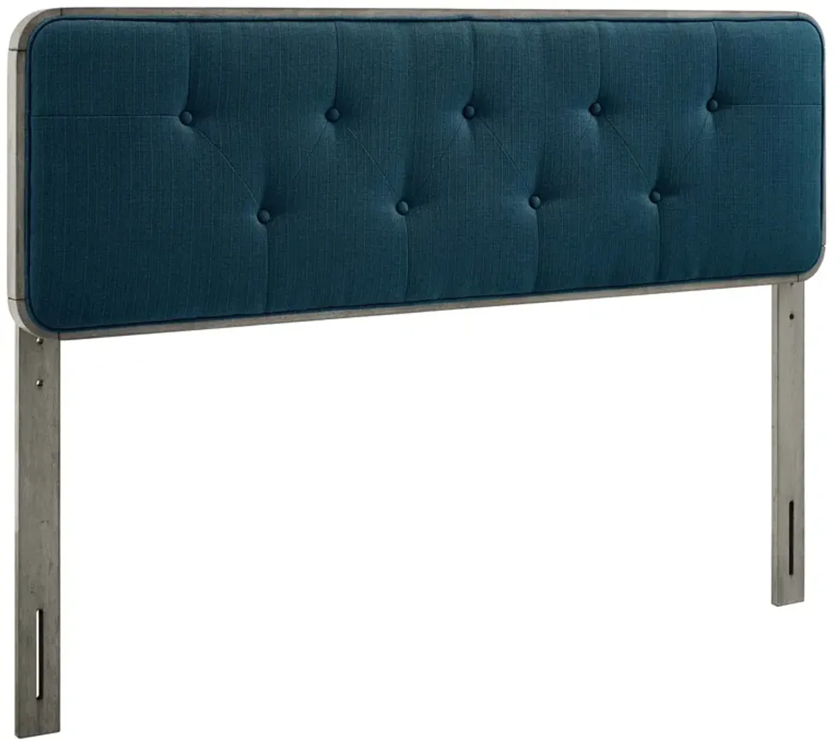 Collins Tufted Fabric and Wood Headboard by Modway Gray Azure / Twin