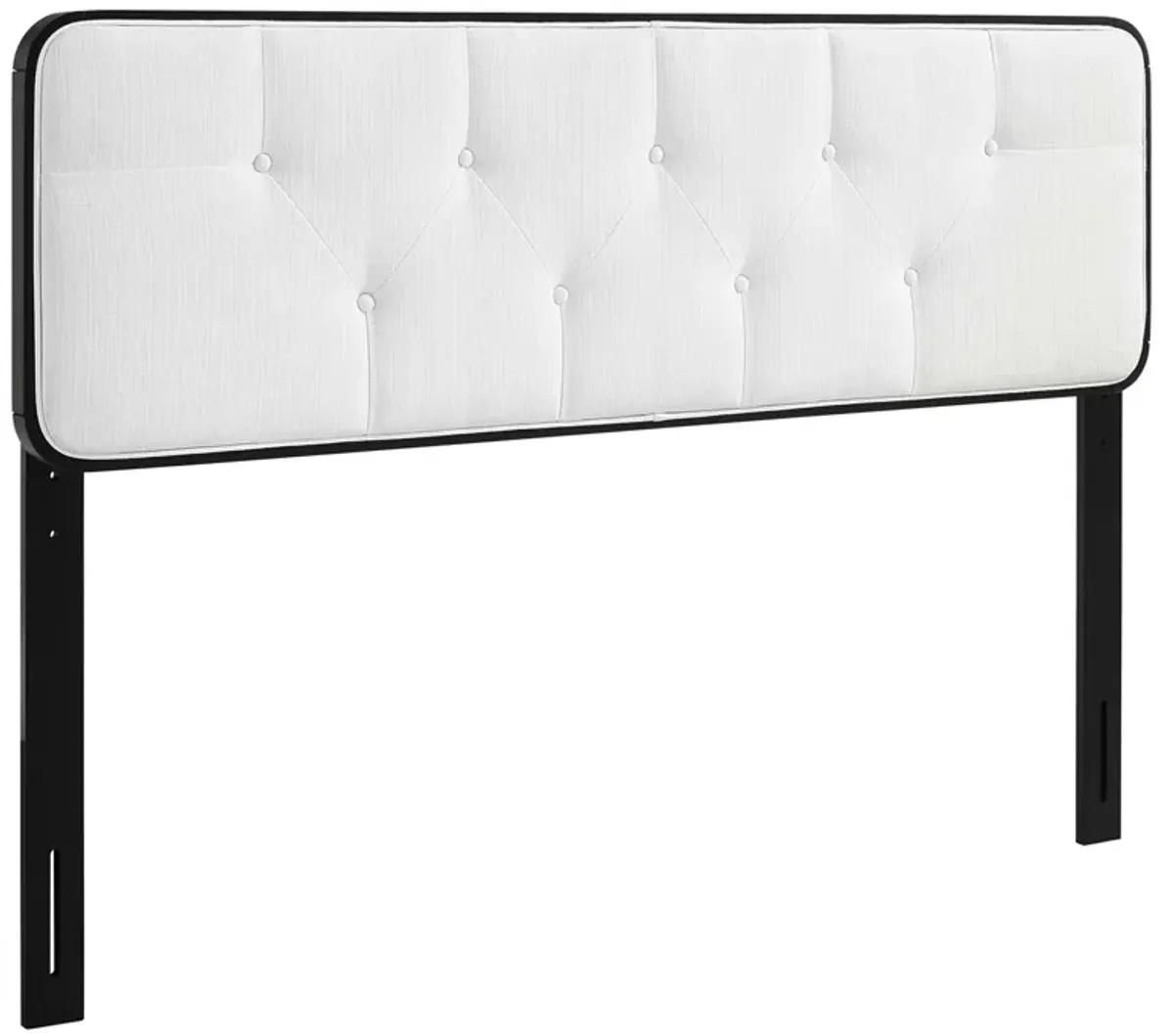 Collins Tufted Fabric and Wood Headboard by Modway Black Beige / King