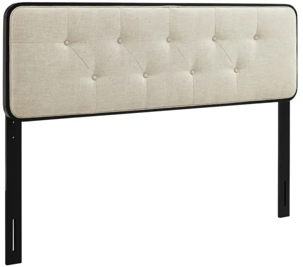 Collins Tufted Fabric and Wood Headboard by Modway Black Beige / King