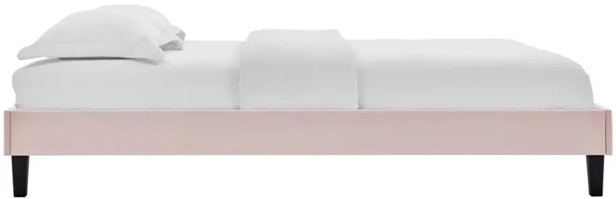 Reign Performance Velvet Platform Bed Frame by Modway Full / Pink