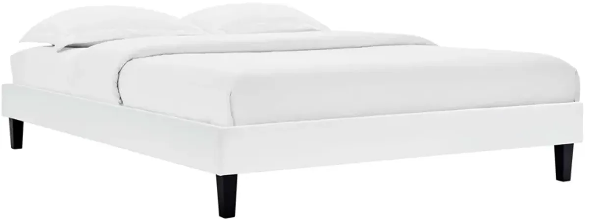 Reign Performance Velvet Platform Bed Frame by Modway Full / White
