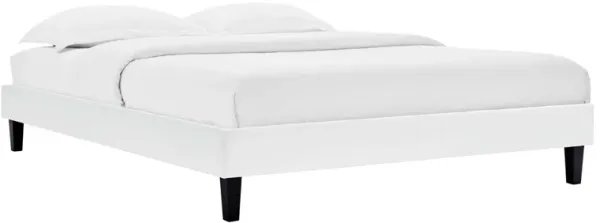 Reign Performance Velvet Platform Bed Frame by Modway Full / White