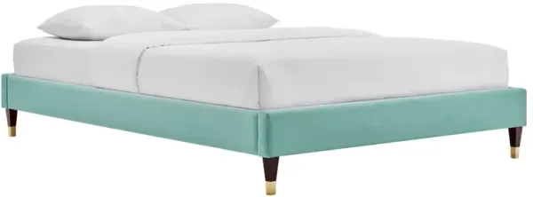 Harlow Performance Velvet Platform Bed Frame by Modway Full / Mint