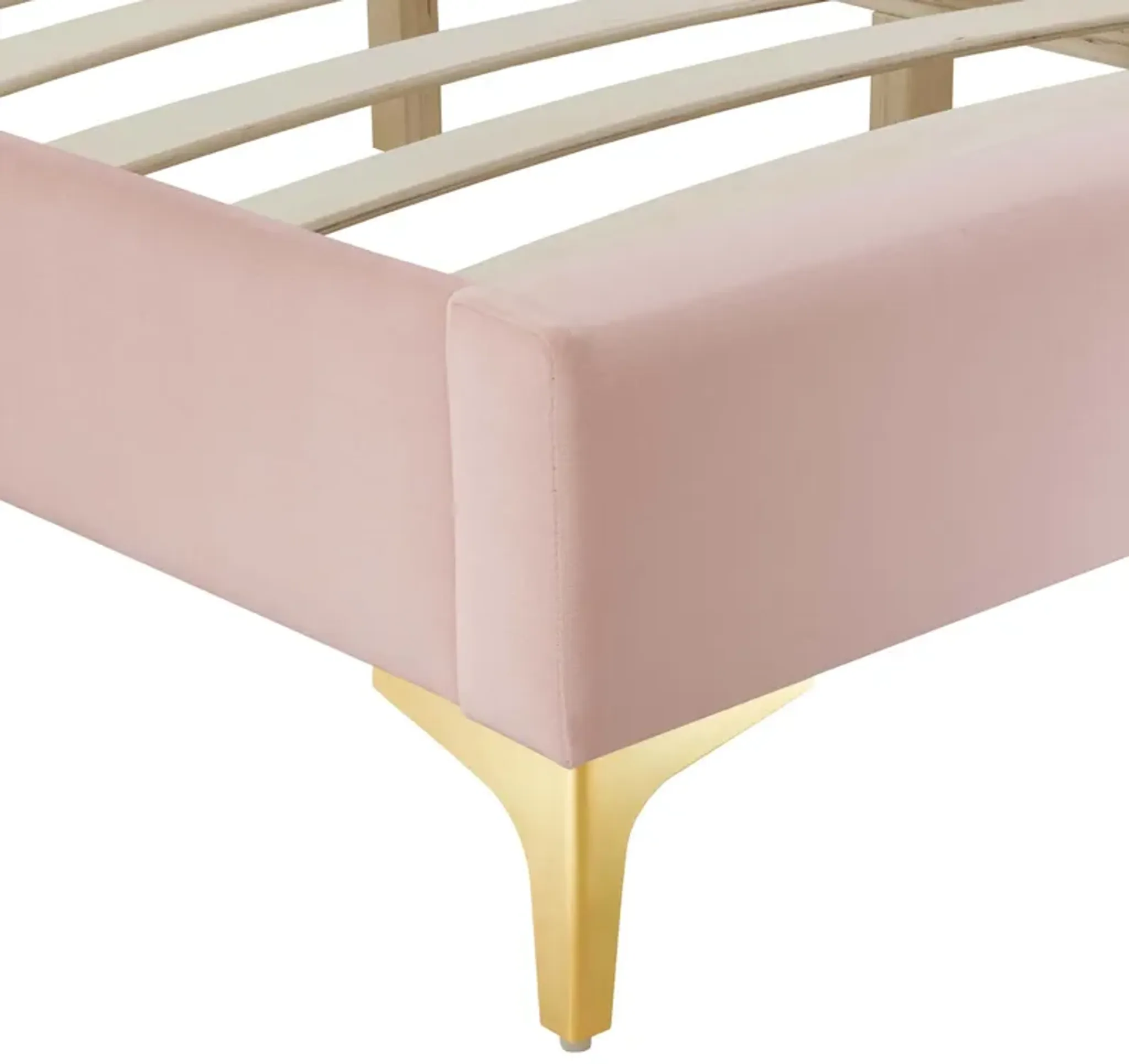 Sutton Performance Velvet Bed Frame By Modway Queen Pink Lexmod ...