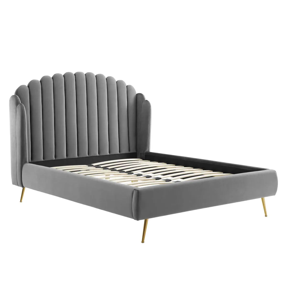 Lana Performance Velvet Queen Wingback Platform Bed by Modway
