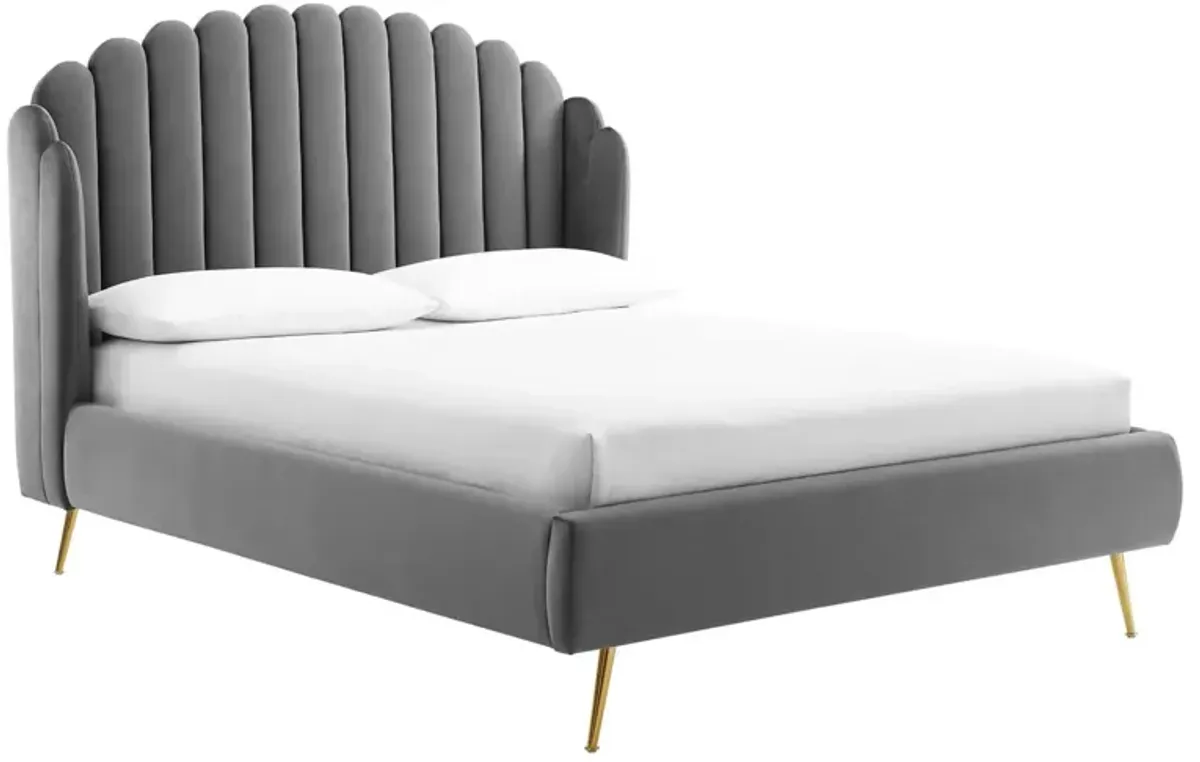 Lana Performance Velvet Queen Wingback Platform Bed by Modway