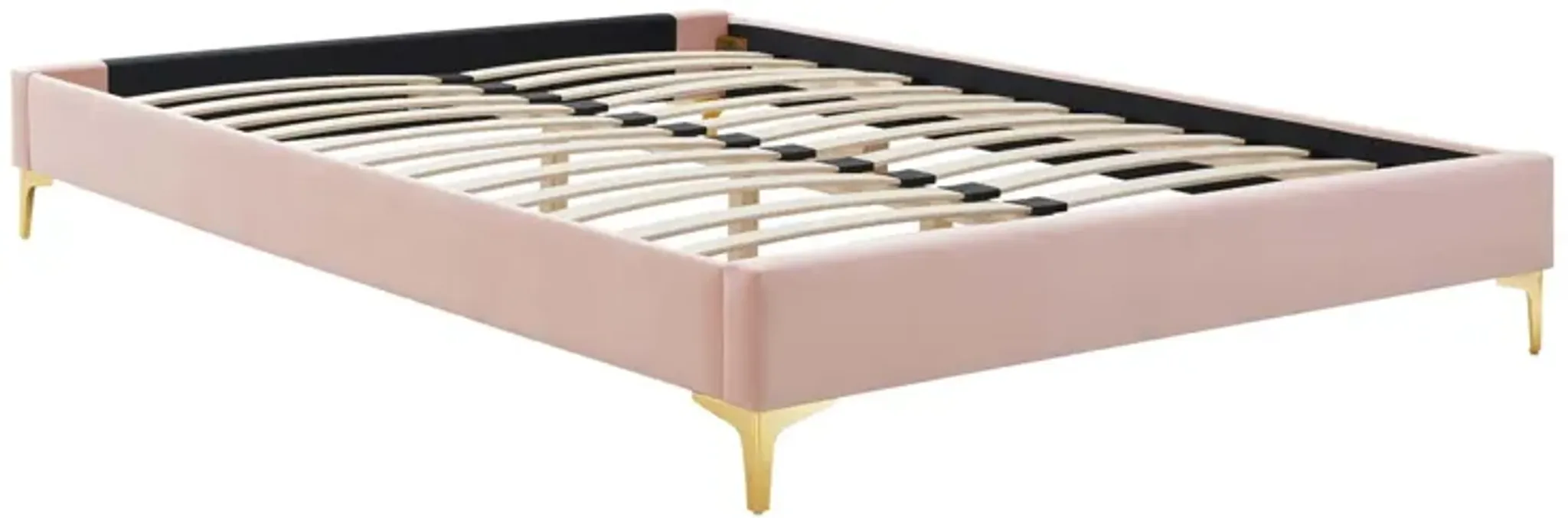 Sutton Performance Velvet Bed Frame By Modway Twin Pink Lexmod ...