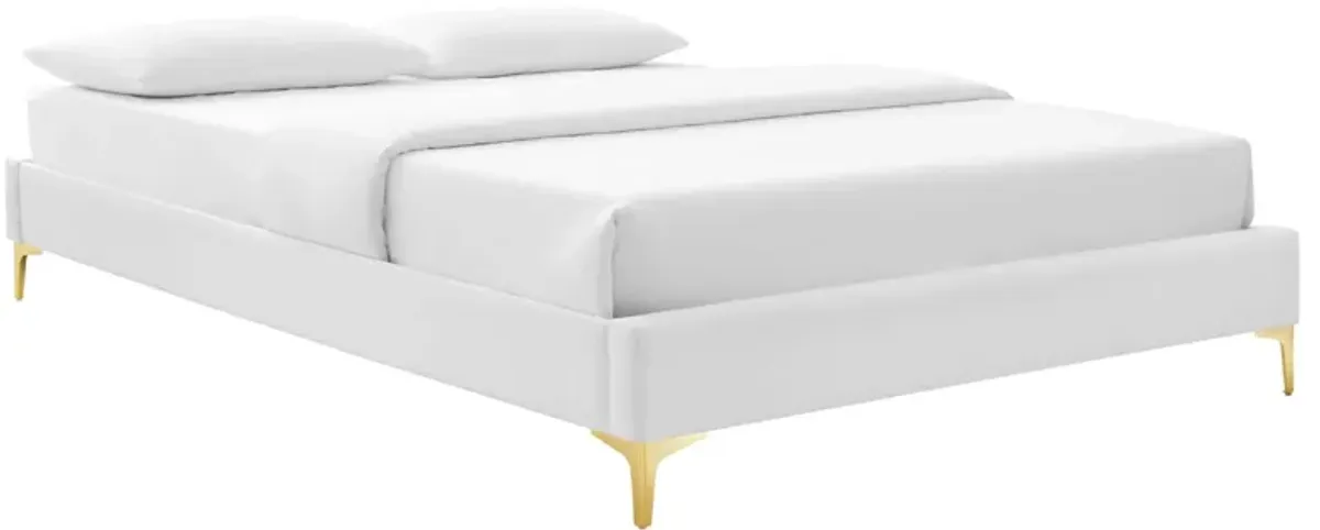 Sutton Performance Velvet Bed Frame by Modway Twin / White
