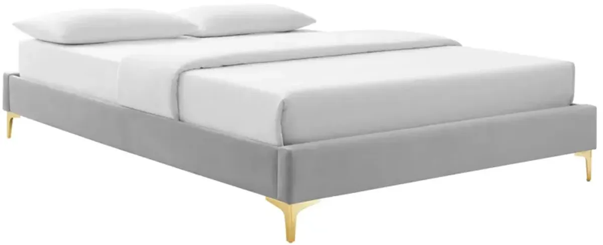 Sutton Performance Velvet Bed Frame by Modway Full / Light Gray