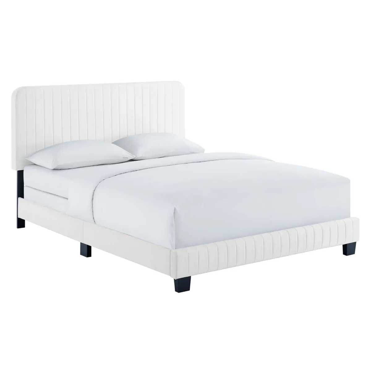 Celine Channel Tufted Performance Velvet Bed by Modway Full / White