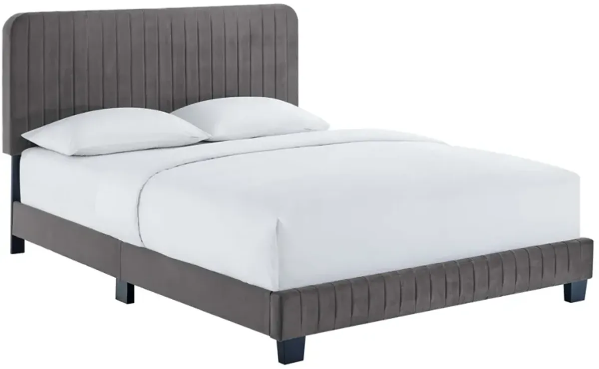 Celine Channel Tufted Performance Velvet Platform Bed by Modway
