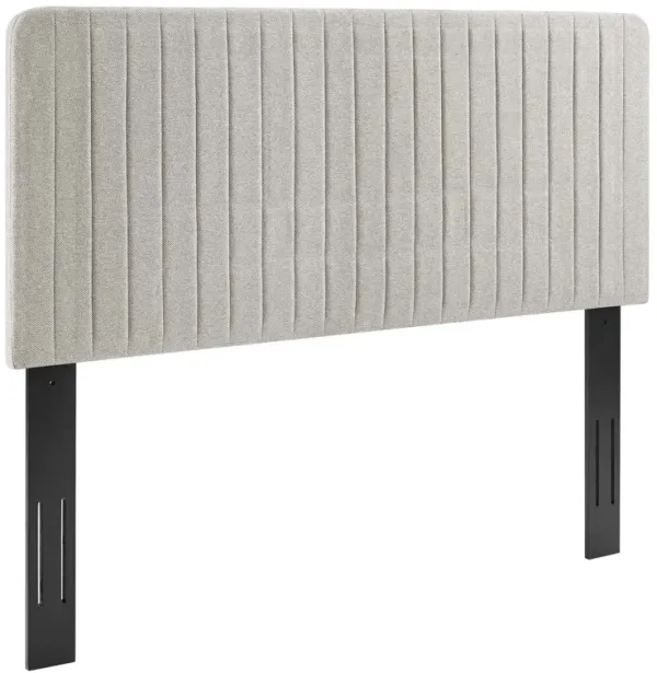 Milenna Channel Tufted Upholstered Fabric Headboard by Modway Full/Queen / Oatmeal