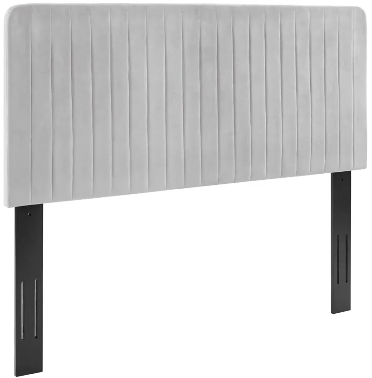 Milenna Channel Tufted Performance Velvet Headboard by Modway King/CA King / Light Gray