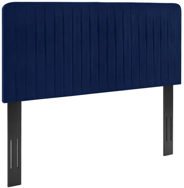 Milenna Channel Tufted Performance Velvet Headboard by Modway King/CA King / Navy