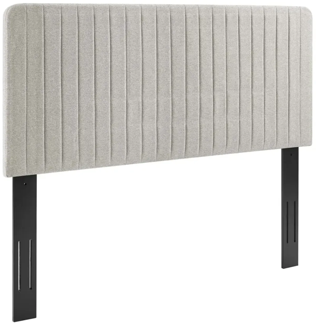 Milenna Channel Tufted Upholstered Fabric Headboard by Modway King/CA King / Oatmeal