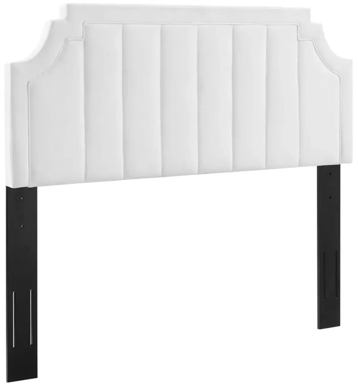 Alyona Channel Tufted Performance Velvet Headboard by Modway Full/Queen / White