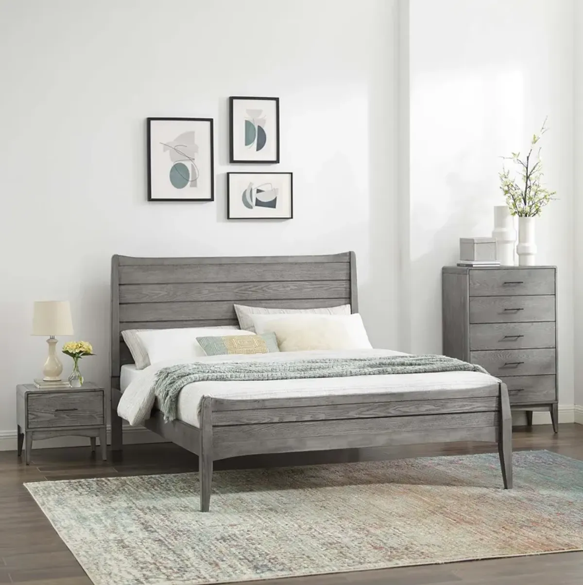 Georgia 3 Piece Queen Bedroom Set by Modway Gray