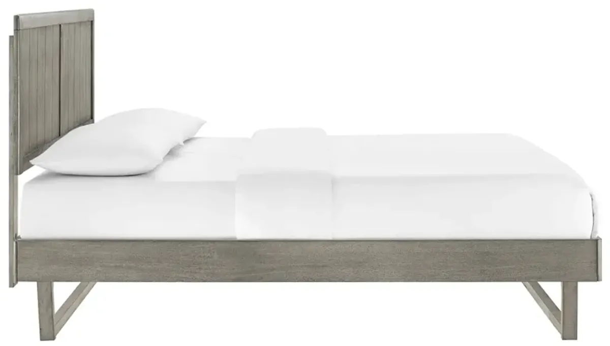 Alana Wood Platform Bed With Angular Frame by Modway Queen / Gray