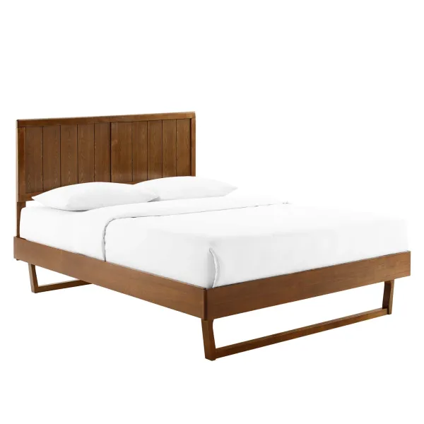 Alana Wood Platform Bed With Angular Frame by Modway Walnut / Queen