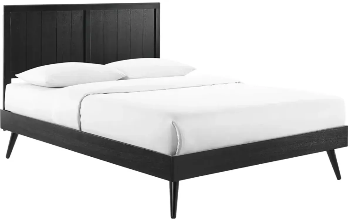 Alana Wood Platform Bed With Splayed Legs by Modway Queen / Black