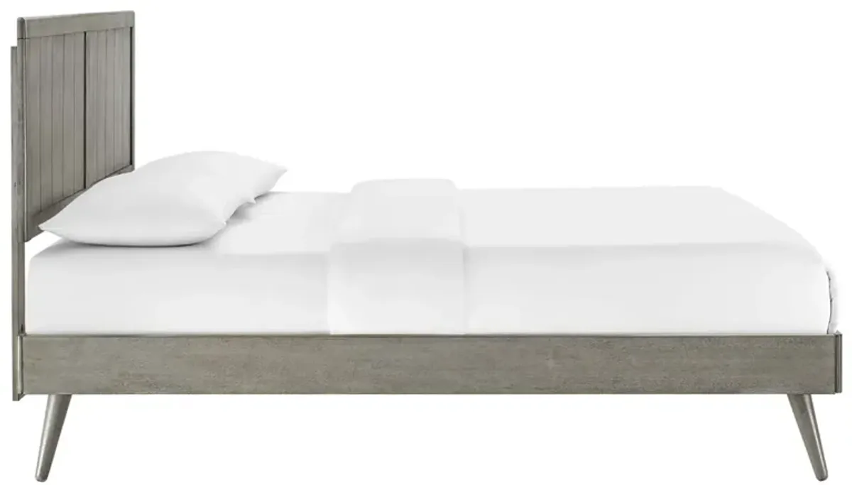 Alana Wood Platform Bed With Splayed Legs by Modway Queen / Gray