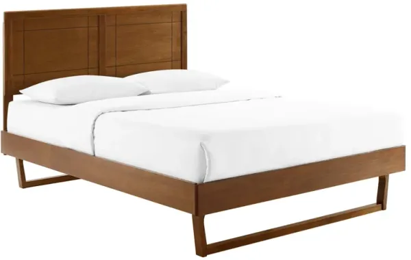 Marlee Wood Platform Bed With Angular Frame by Modway Walnut / Queen