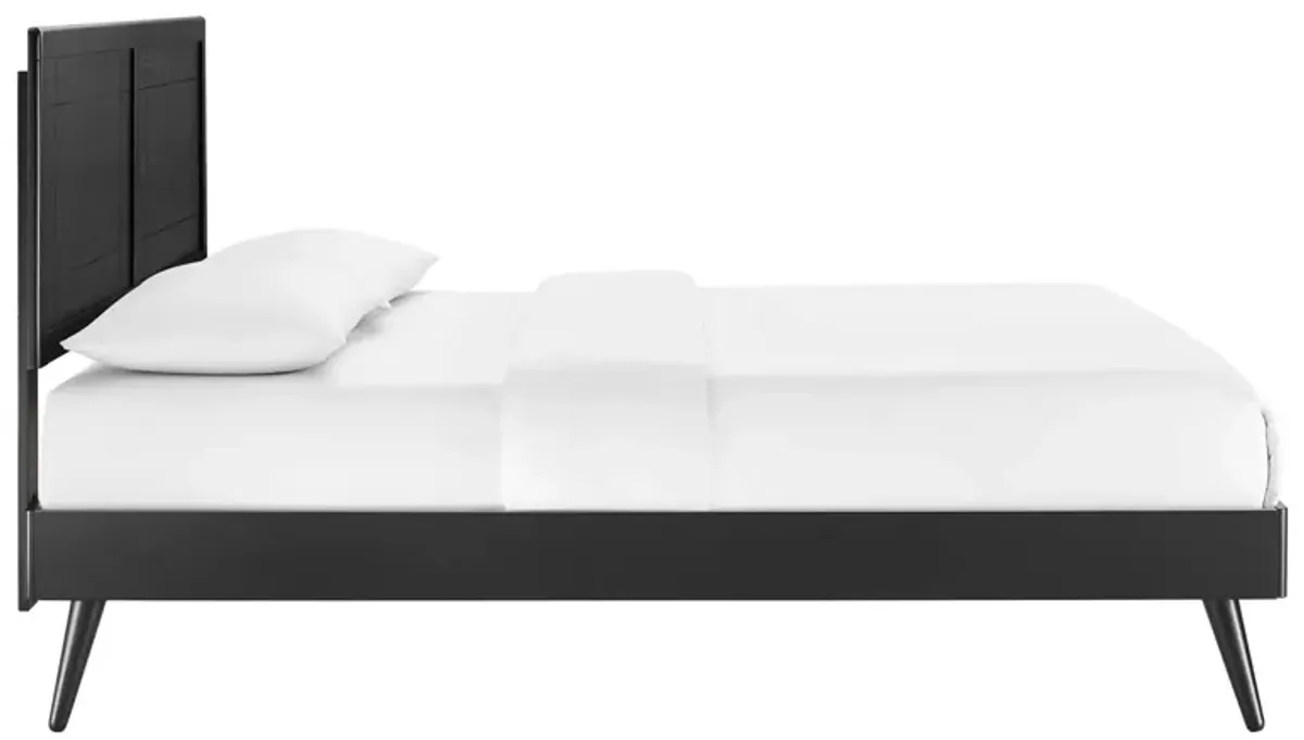 Marlee Wood Platform Bed With Splayed Legs by Modway Black / Queen