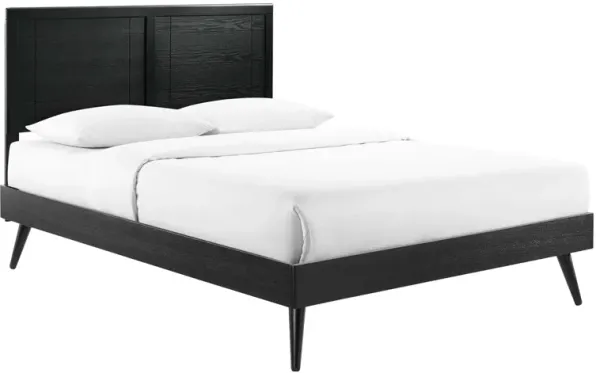 Marlee Wood Platform Bed With Splayed Legs by Modway Black / Queen