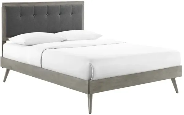 Willow Wood Platform Bed With Splayed Legs by Modway Queen / Gray Charcoal