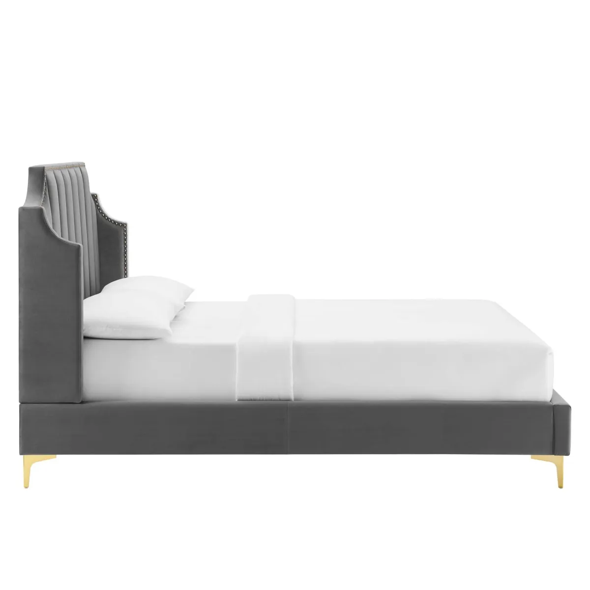 Daniella Performance Velvet Queen Platform Bed by Modway